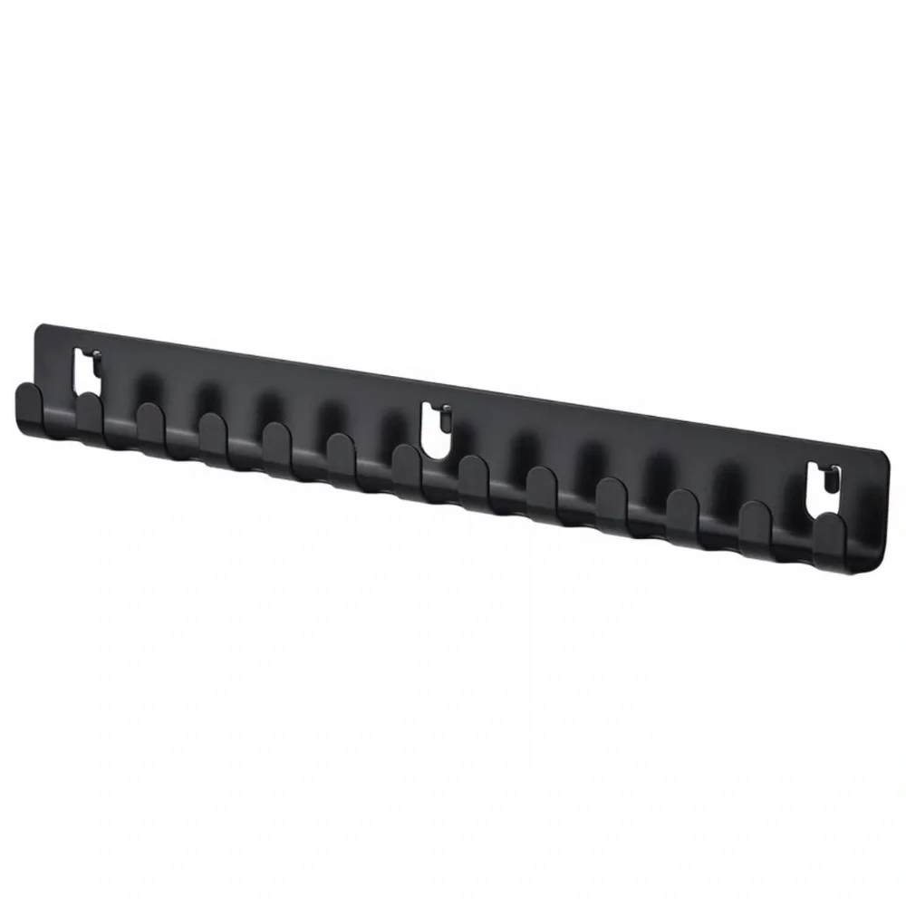 IKEA Black Wall-Mounted Multi Hook Rail